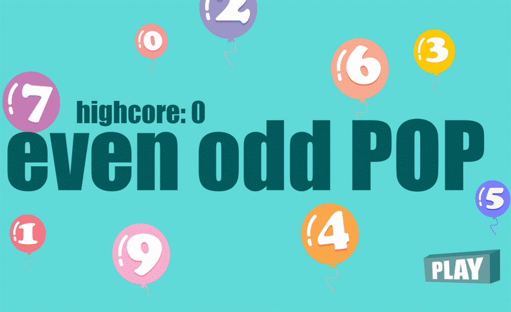 Even Odd Pop Math Game