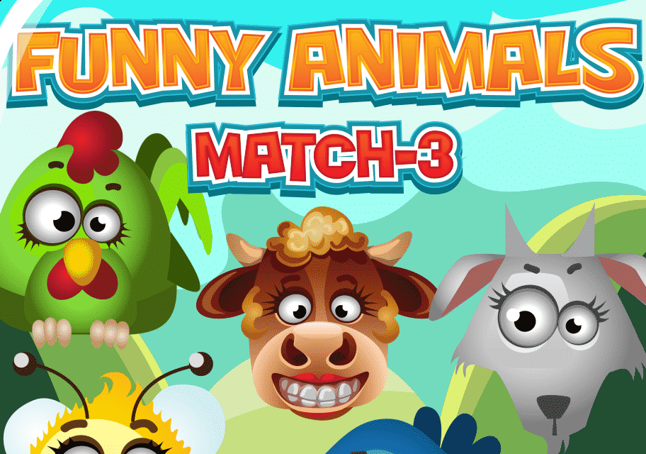 Funny Animals Match 3 Game